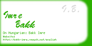 imre bakk business card